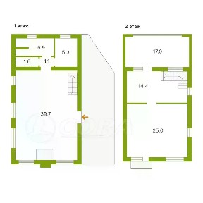 Продается 2-этажный дом, 116 м²