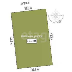 Продается участок, 11,13 сот.