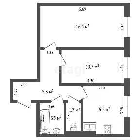 Продается 2-комн. квартира, 51,2 м²