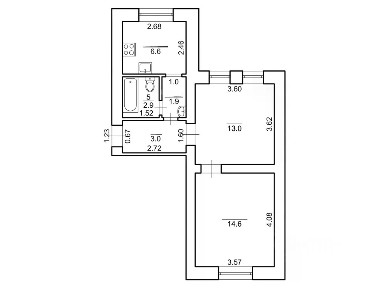 Продается 2-комн. квартира, 42,8 м²