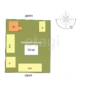 Продается участок, 5 сот.
