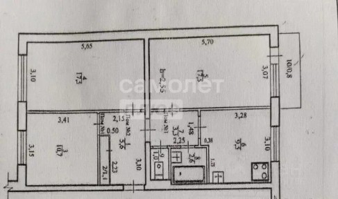 Продается 3-комн. квартира, 70 м²
