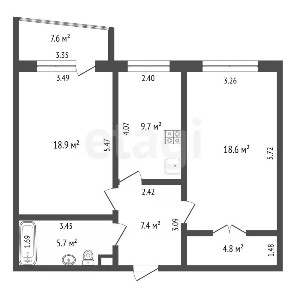 Продается 2-комн. квартира, 65,1 м²