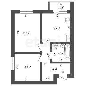 Продается 2-комн. квартира, 40,4 м²