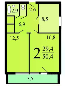 Сдается 2-комн. квартира, 57 м²