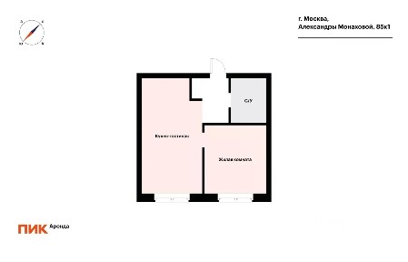 Сдается 2-комн. квартира, 33,4 м²