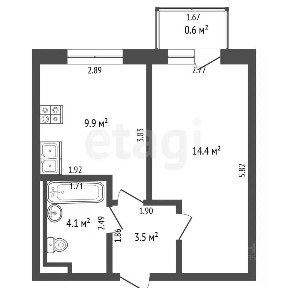 Продается 1-комн. квартира, 31,9 м²