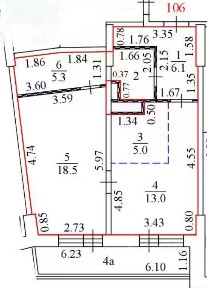 Продается 1-комн. квартира, 51,1 м²