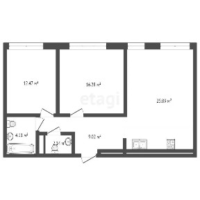 Продается 2-комн. квартира, 65 м²