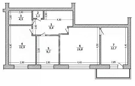 Продается 3-комн. квартира, 70,8 м²