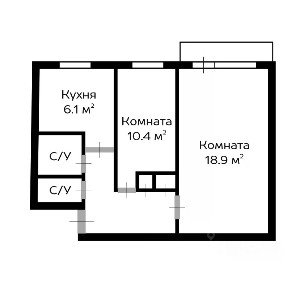 Продается 2-комн. квартира, 45,4 м²
