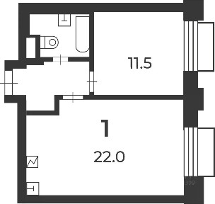Продается 1-комн. квартира, 41,4 м²