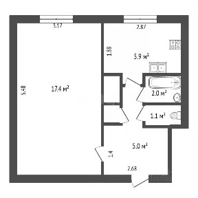 Продается 1-комн. квартира, 31,7 м²