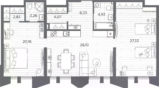 Продается 2-комн. квартира, 97,01 м²