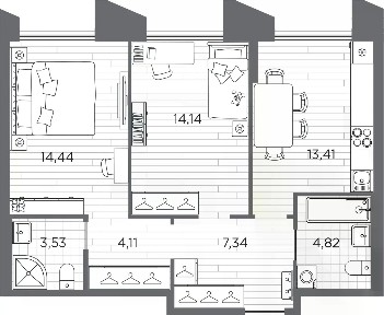 Продается 2-комн. квартира, 61,79 м²