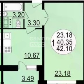 Продается 1-комн. квартира, 40,8 м²