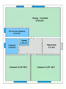 Продается 1-этажный дом, 72 м²