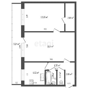 Продается 2-комн. квартира, 47,9 м²