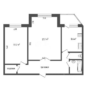 Продается 2-комн. квартира, 60,1 м²