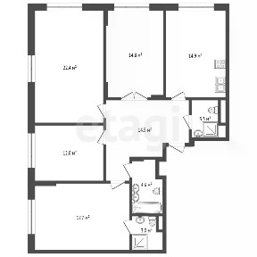 Продается 4-комн. квартира, 107,2 м²