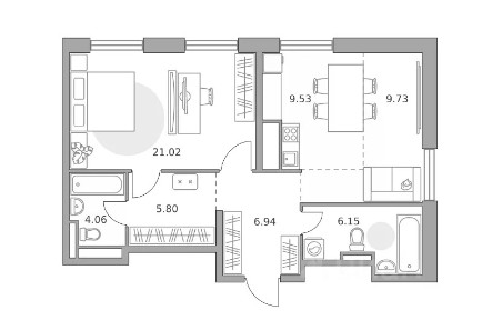 Продается 1-комн. квартира, 63,23 м²