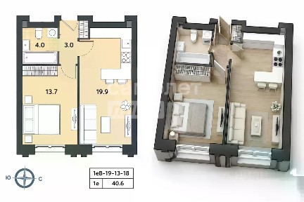 Продается 1-комн. квартира, 39,4 м²