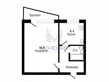 Продается 1-комн. квартира, 37,8 м²