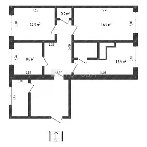 Продается 1/2 часть дома, 66 м²