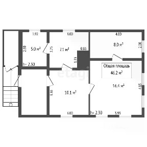 Продается 1-этажный дом, 46,2 м²
