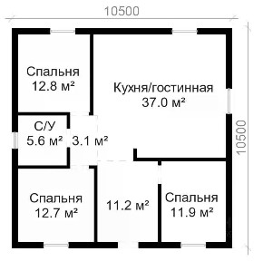 Продается 1-этажный дом, 90 м²