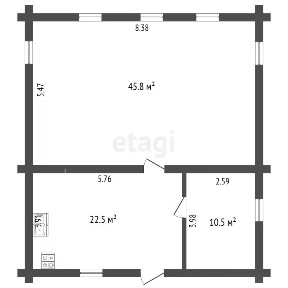 Продается 1-этажный дом, 78 м²