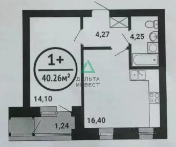 Продается 1-комн. квартира, 39,4 м²