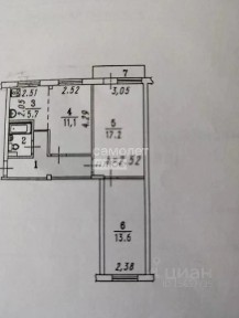 Продается 3-комн. квартира, 59 м²