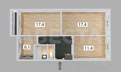 Продается 3-комн. квартира, 63,6 м²