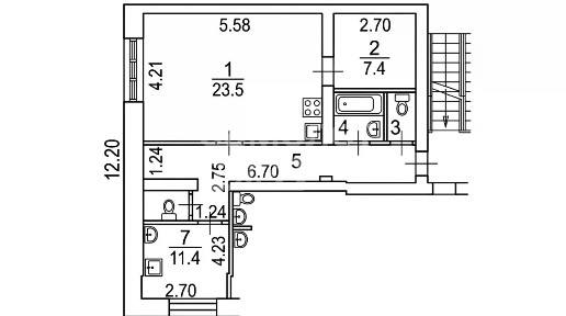Продается 2-комн. квартира, 60,7 м²