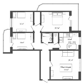 Продается 4-комн. квартира, 77 м²