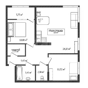 Продается 3-комн. квартира, 68 м²