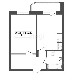 Продается 1-комн. квартира, 41 м²