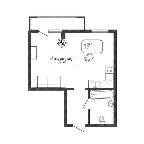 Продается студия, 27 м²