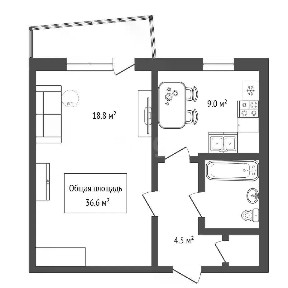 Продается 1-комн. квартира, 36,6 м²