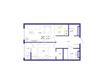 Продается 2-комн. квартира, 47,51 м²