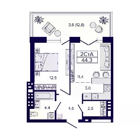 Продается 2-комн. квартира, 44,3 м²
