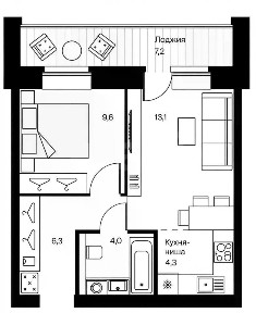 Продается 2-комн. квартира, 44 м²