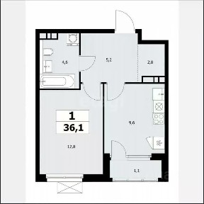 Продается 1-комн. квартира, 36 м²