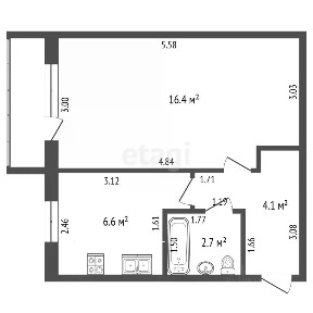 Сдается 1-комн. квартира, 29,8 м²