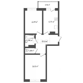 Продается 2-комн. квартира, 55,54 м²