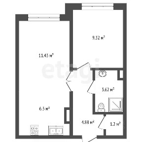 Продается 1-комн. квартира, 36,8 м²