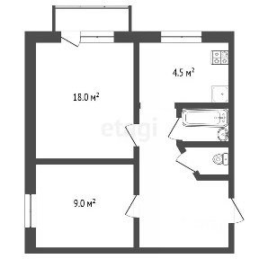 Продается 2-комн. квартира, 41,4 м²