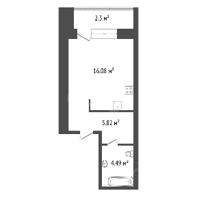 Продается 1-комн. квартира, 28,7 м²