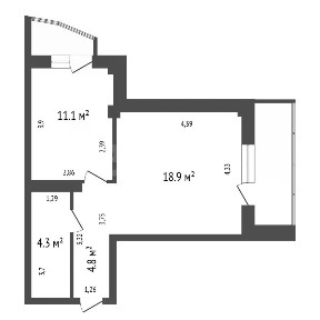 Продается 1-комн. квартира, 39,1 м²